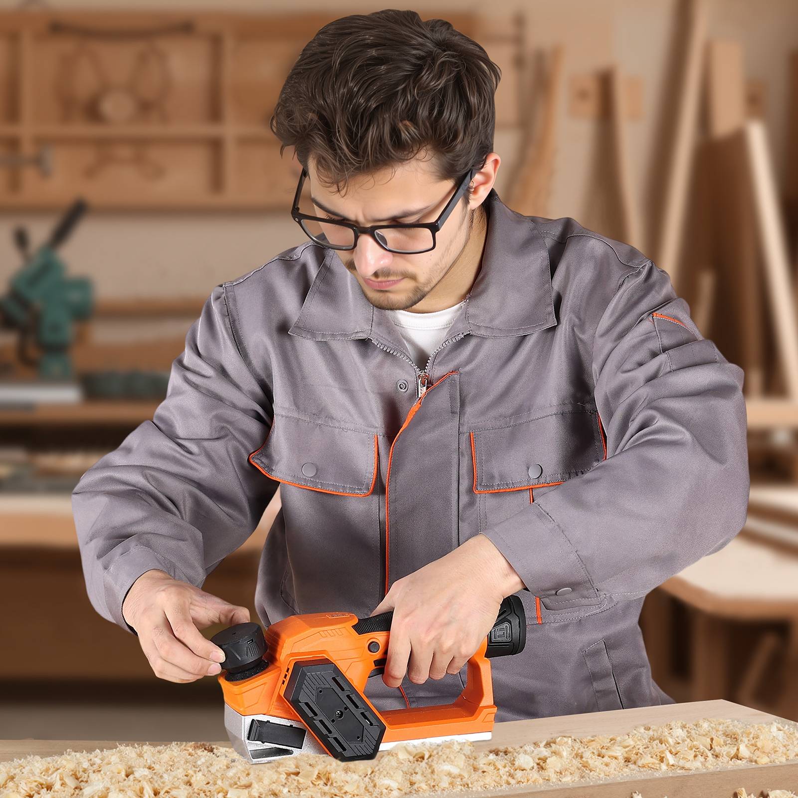 VEVOR Rabot Électrique sans Fil Raboteuse à Bois à Main 56 mm avec Batterie 2 Ah - Image 8