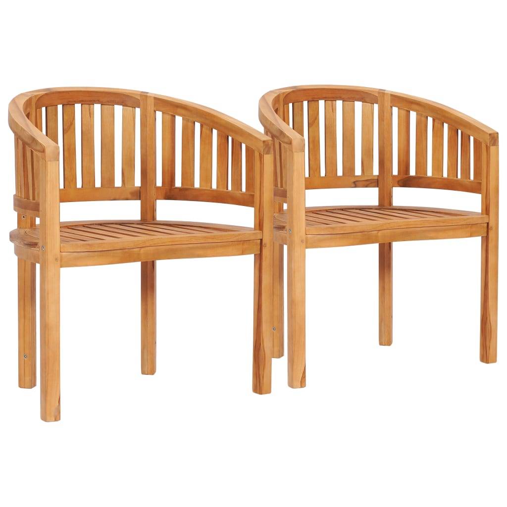 Helloshop26 - Salon de jardin meuble d'extérieur ensemble de mobilier 4 pièces en forme de banane bois de teck solide - Image 4