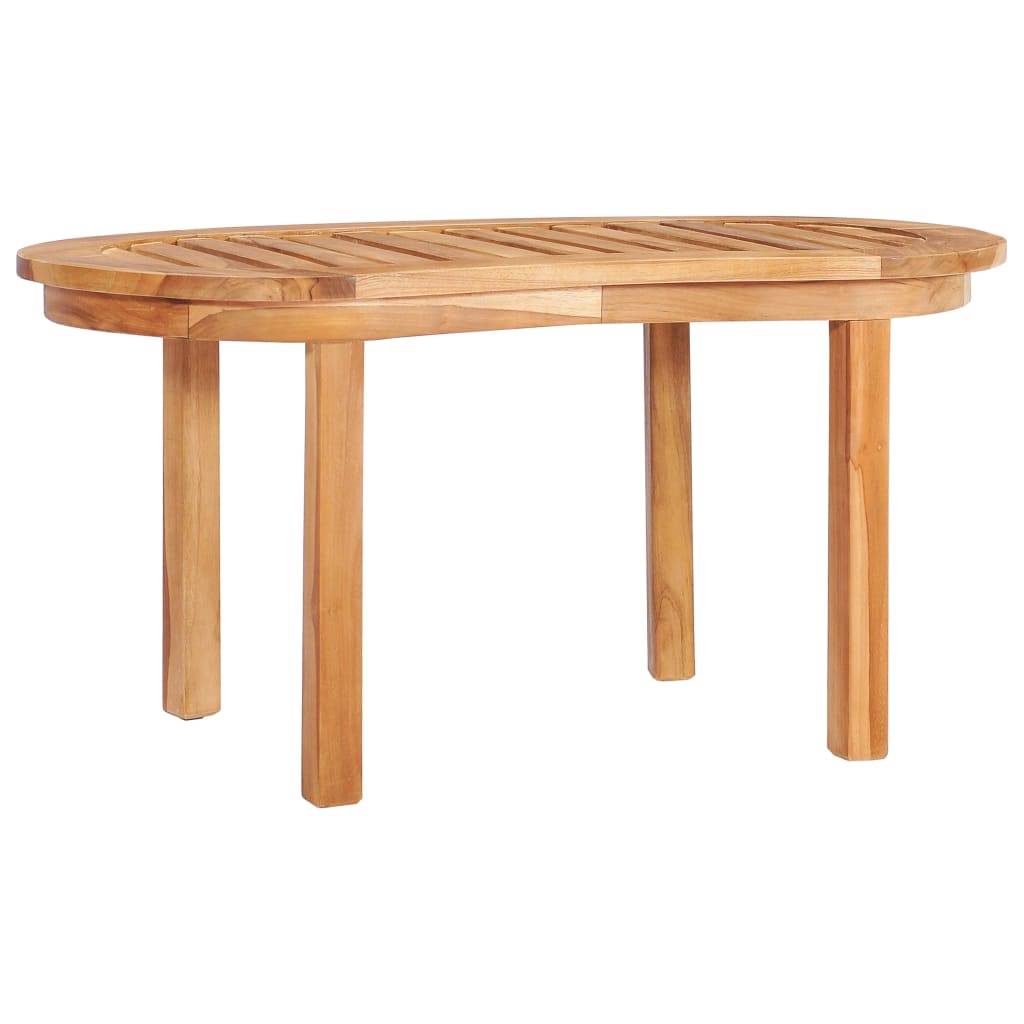 Helloshop26 - Salon de jardin meuble d'extérieur ensemble de mobilier 4 pièces en forme de banane bois de teck solide - Image 8