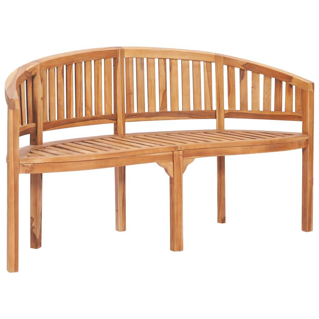 Helloshop26 - Salon de jardin meuble d'extérieur ensemble de mobilier 4 pièces en forme de banane bois de teck solide - Image 6