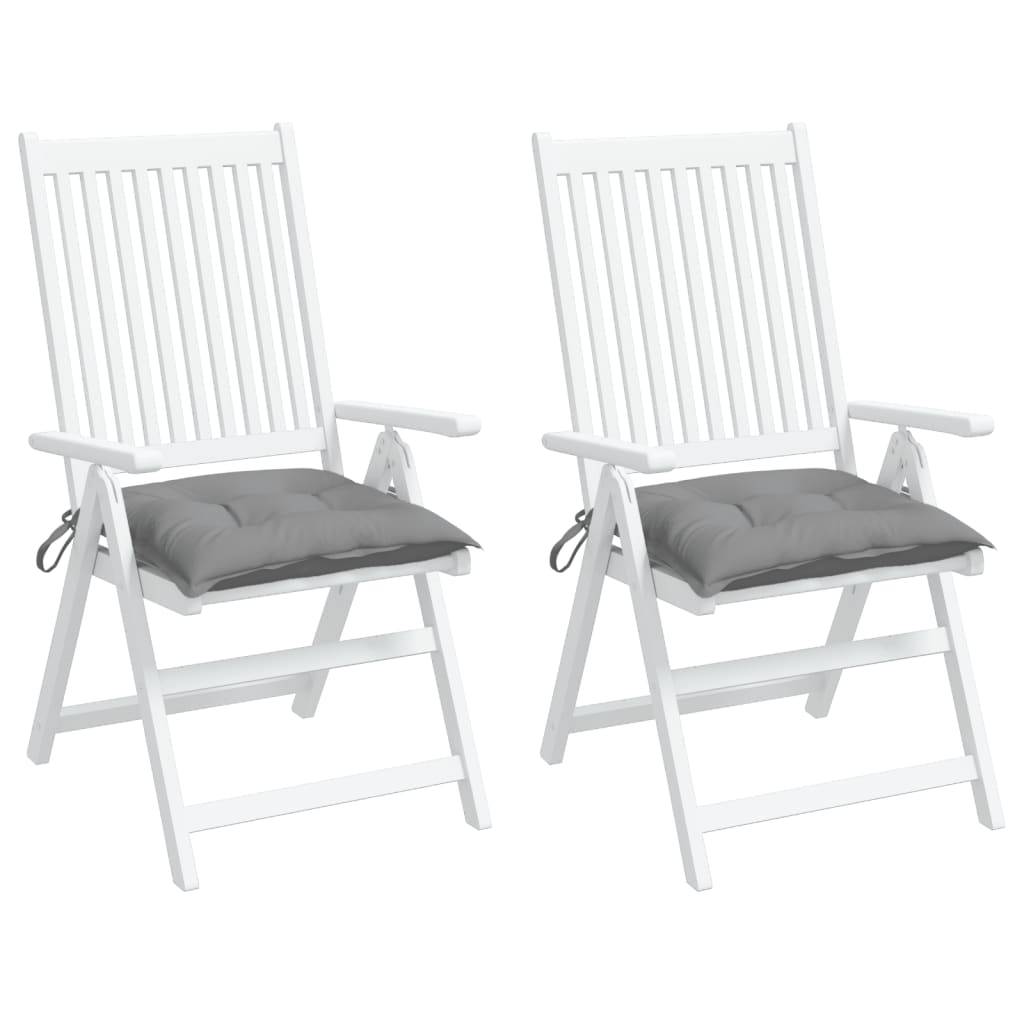 Lot de 2 Galettes de Chaise Tissu Oxford Imperméables avec Lacets pour Cuisine Jardin Gris 40x40cm – ComfortXL Outdoor Living - Image 4
