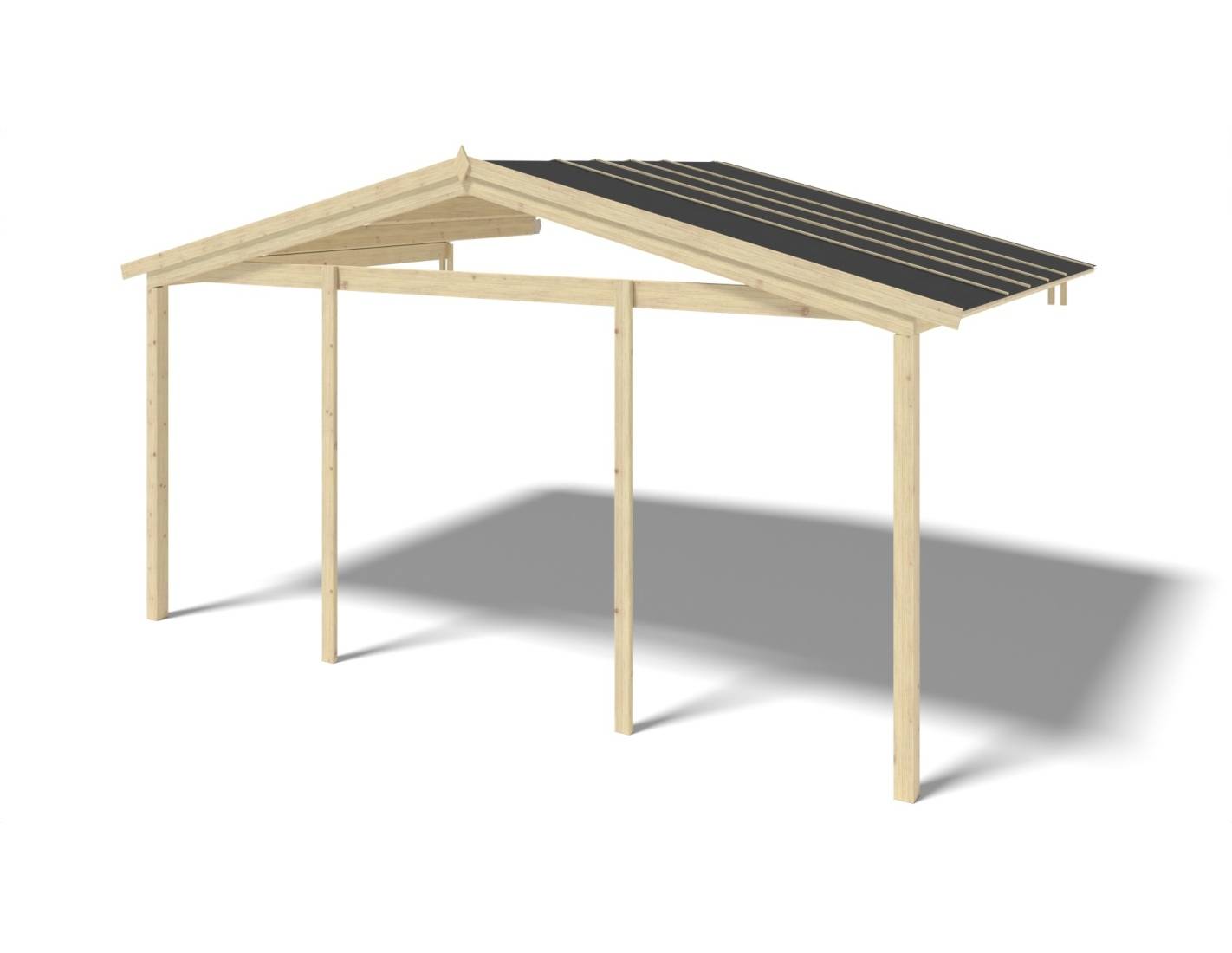 Altanka - Abri de jardin en bois - 5x4 m + terrasse avec balustrade et avant-toit en bois - 30 m2 - DOM598+DOM613+DOM615+POD04 - ALTANKA - Image 4