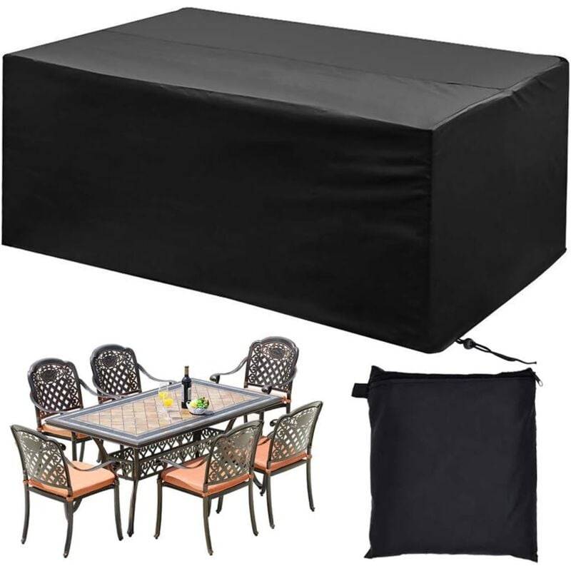 IntiMeg - Housse Salon de Jardin, 210D Polyester Imperméable Anti-UV ,Salon de Jardin Housse de Protection pour Tables de Jardin, Chaise,(200 160 70cm) IntiMeg - Image 1
