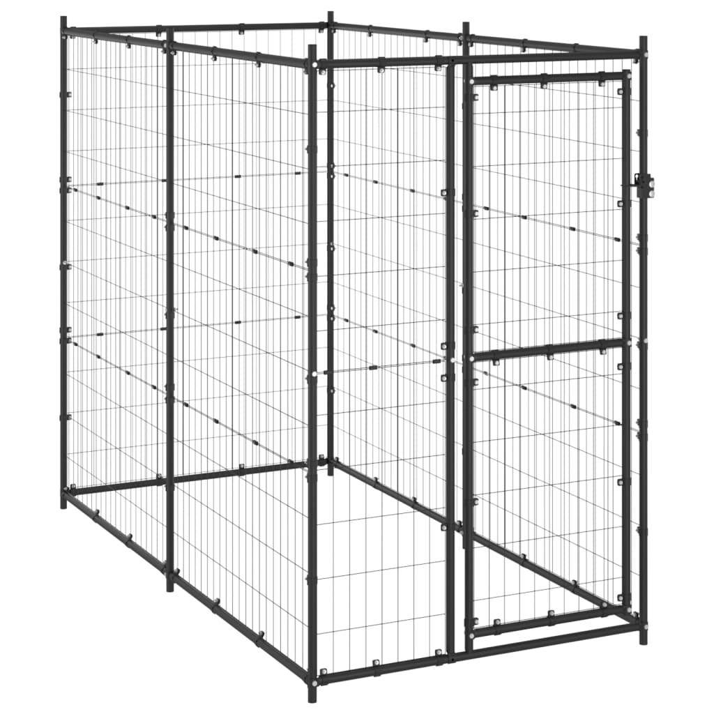 Helloshop26 - Chenil extérieur cage enclos parc animaux chien d'extérieur pour chiens acier 110 x 220 x 180 cm - Image 1