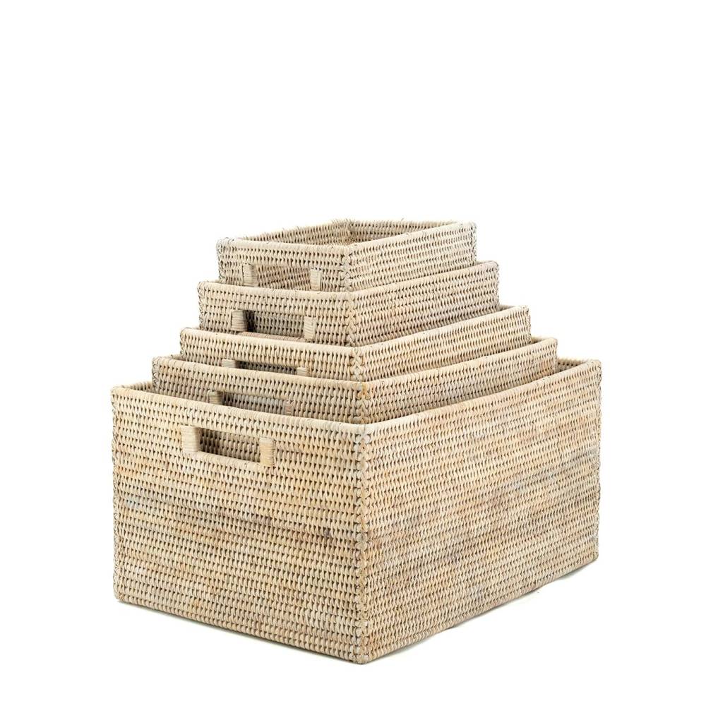 Aubry Gaspard - Corbeille rangement en rotin 34 x 26 x 18 cm - Image 3