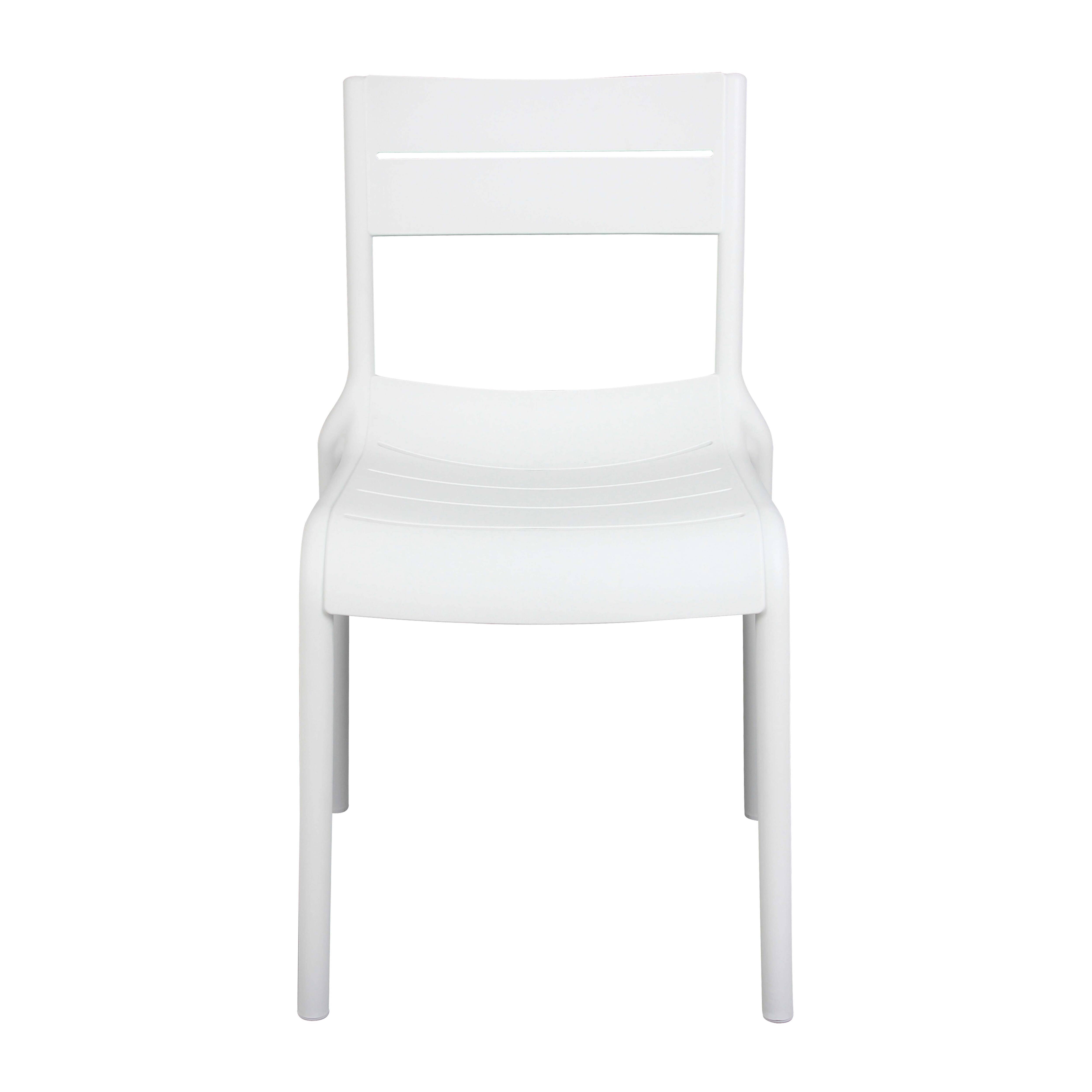 Oviala - Lot de 4 chaises de terrasse en plastique blanches Paname - Oviala - Image 4