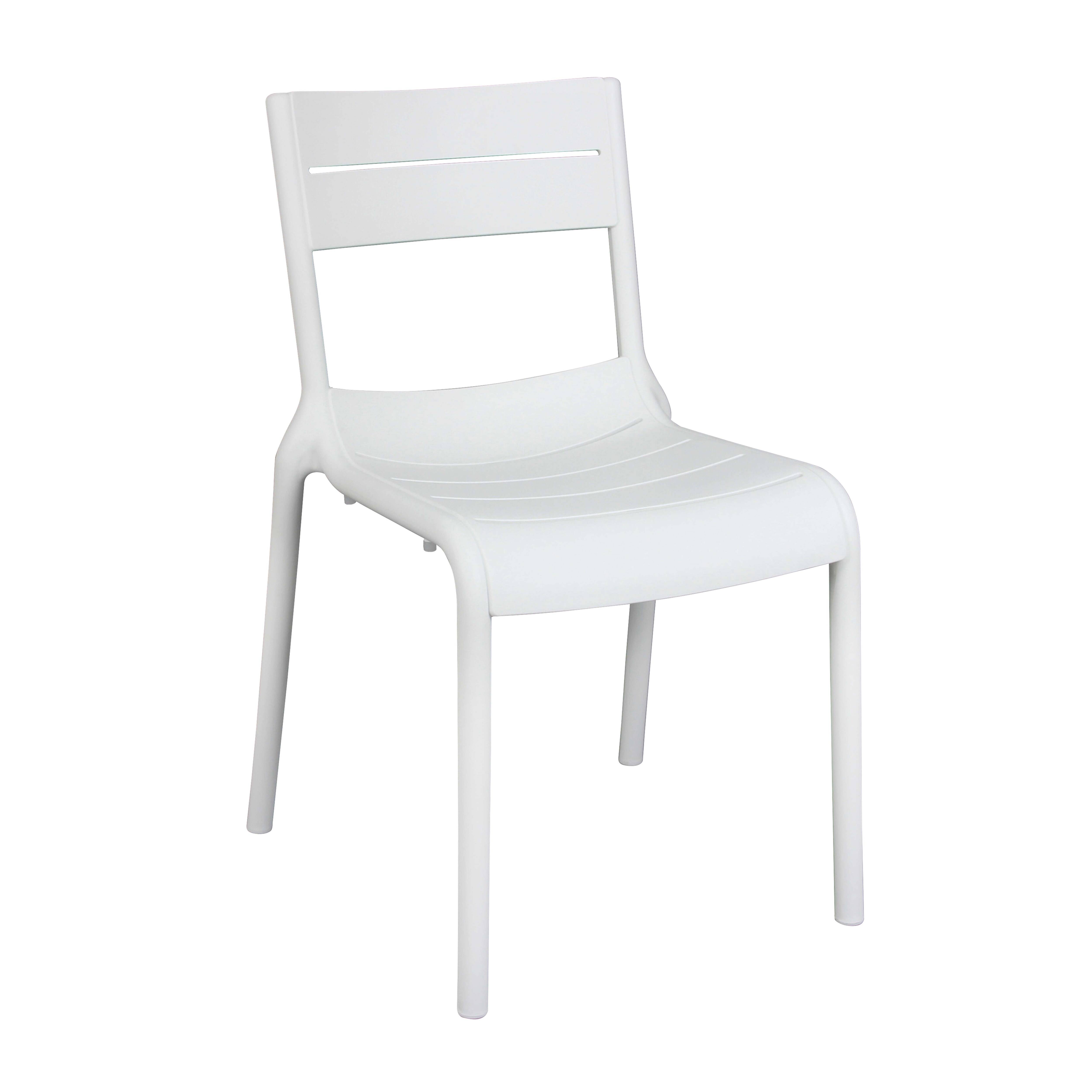 Oviala - Lot de 4 chaises de terrasse en plastique blanches Paname - Oviala - Image 3