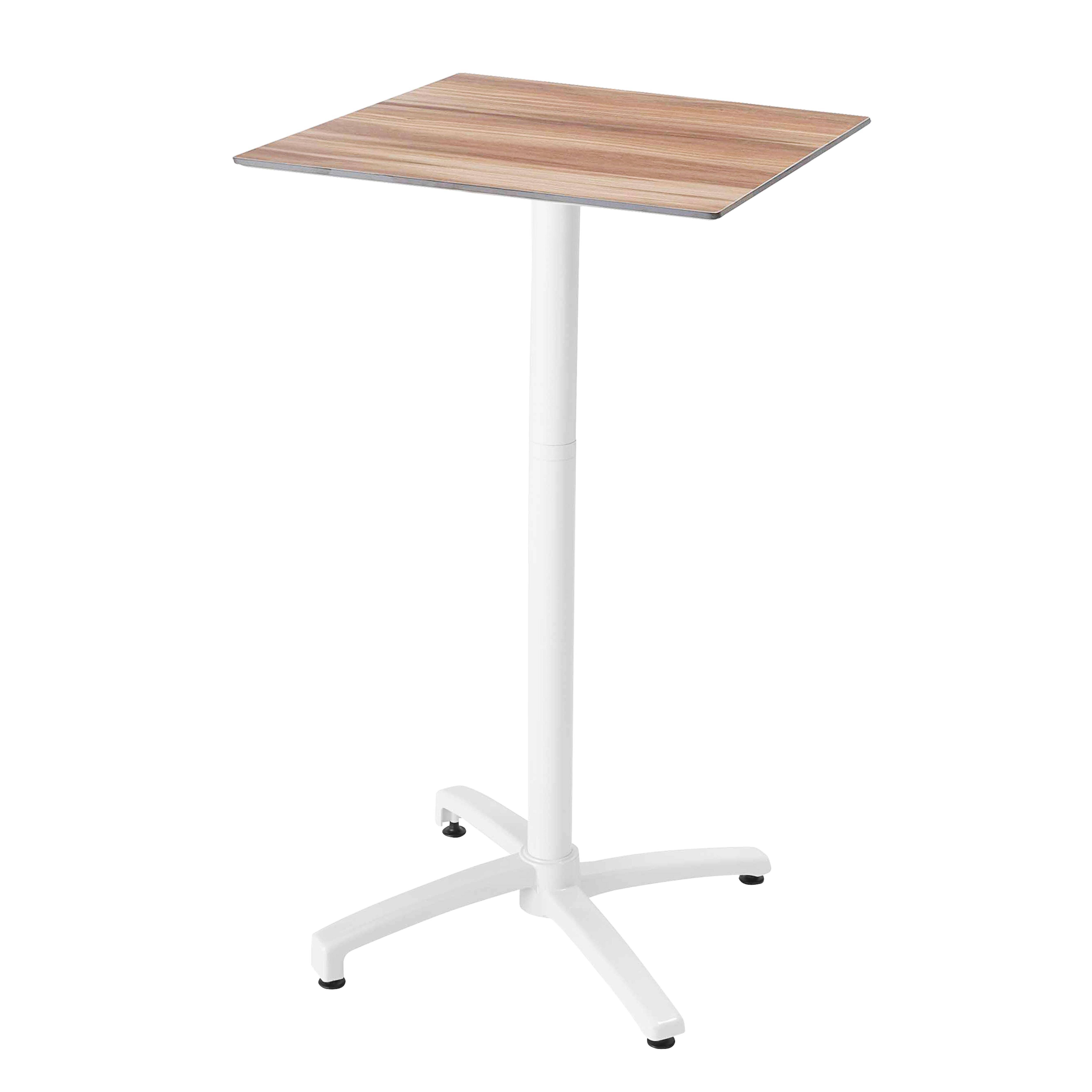 Oviala - Ensemble table haute stratifié chêne foncé et 2 chaises hautes blanc - Oviala - Image 2