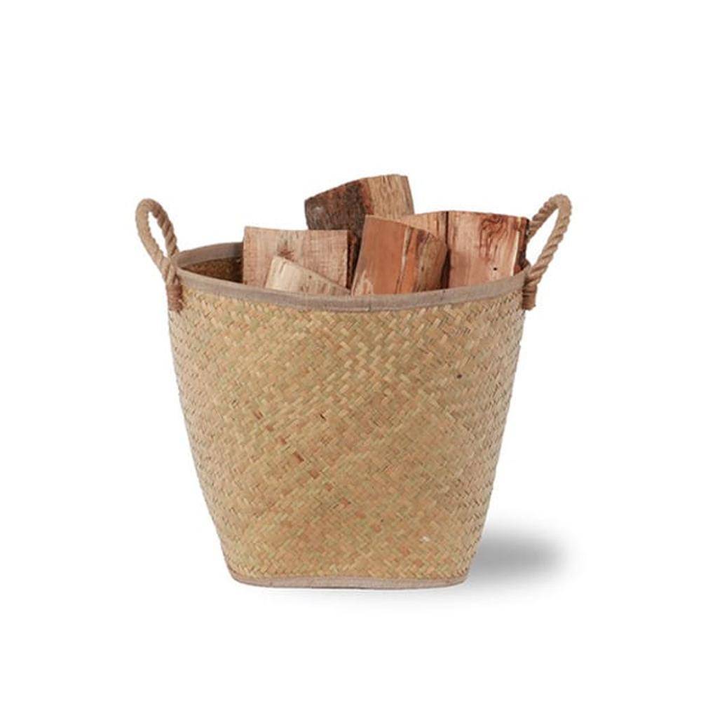 Panier à bois Corda beige