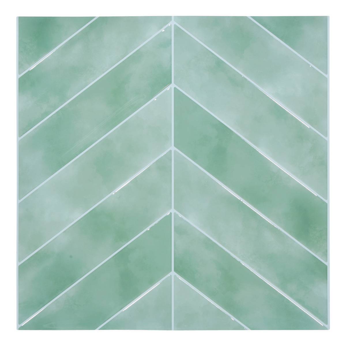 Atmosphera - 2 stickers muraux Caro chevrons 30x30cm vert clair - Atmosphera Créateur d'intérieur - Image 2