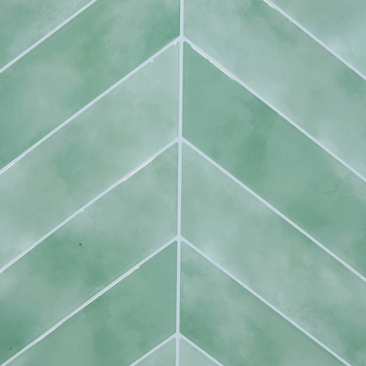 Atmosphera - 2 stickers muraux Caro chevrons 30x30cm vert clair - Atmosphera Créateur d'intérieur - Image 3