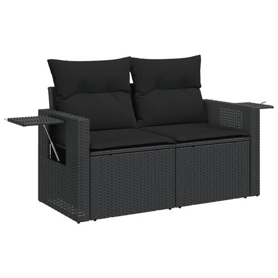 ComfortXL - Salon de Jardin Bas 12 Places en Résine Tressée Noire Modulable avec Tablettes d'Appoint Pliables – ComfortXL Outdoor Living - Image 3