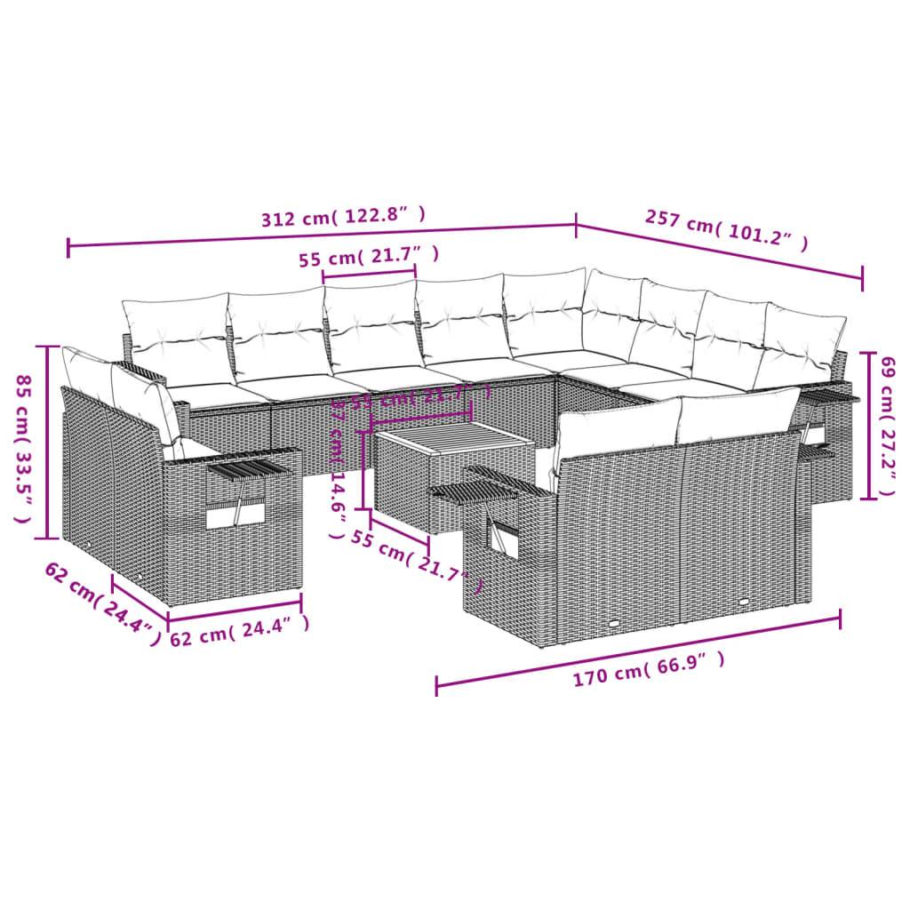 ComfortXL - Salon de Jardin Bas 12 Places en Résine Tressée Noire Modulable avec Tablettes d'Appoint Pliables – ComfortXL Outdoor Living - Image 9