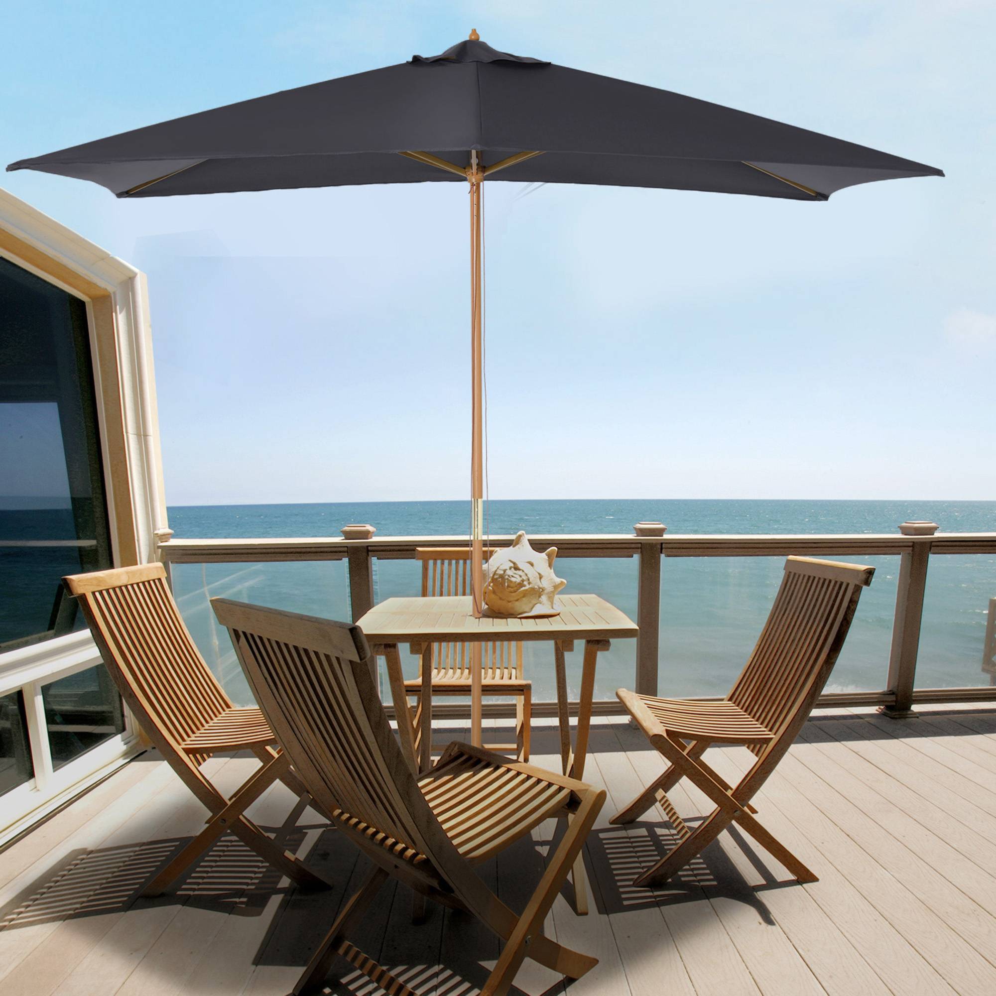 Parasol droit rectangulaire Parasol de jardin grande taille 3x2x2,5m gris foncé fr187 - Image 3