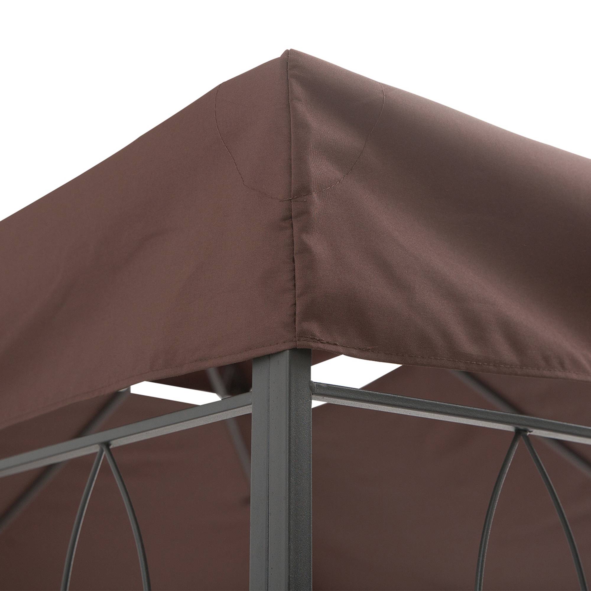Homcom - Toile de Rechange pour Pavillon Tonnelle Tente 3x4m Haute Densité Imperméabilisé Polyester 180g/m² Chocolat - Outsunny - Image 9