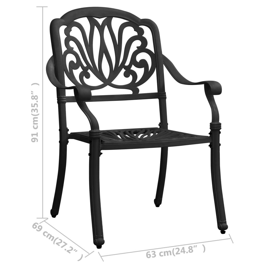Vidaxl - Ensemble de bistro 3 pcs Aluminium coulé Noir vidaXL 3070575 - Image 3