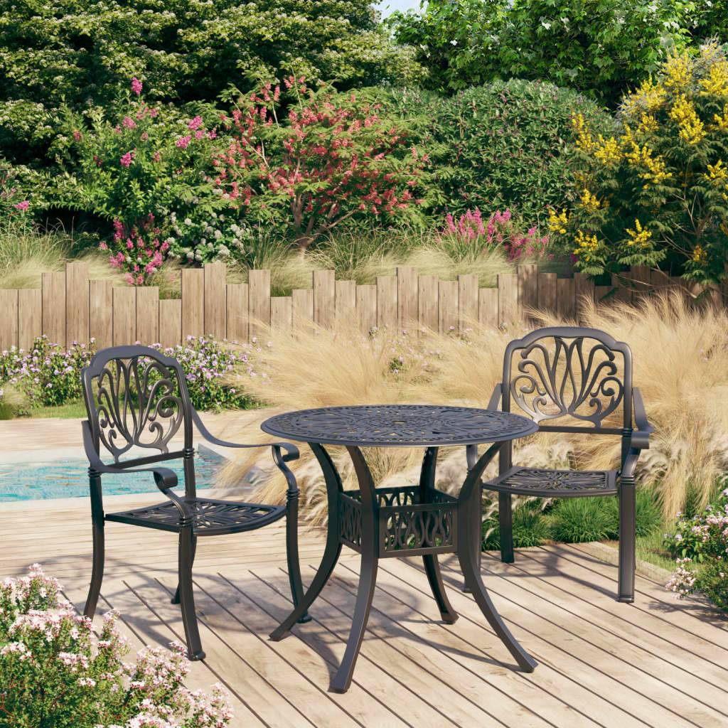 Vidaxl - Ensemble de bistro 3 pcs Aluminium coulé Noir vidaXL 3070575 - Image 1
