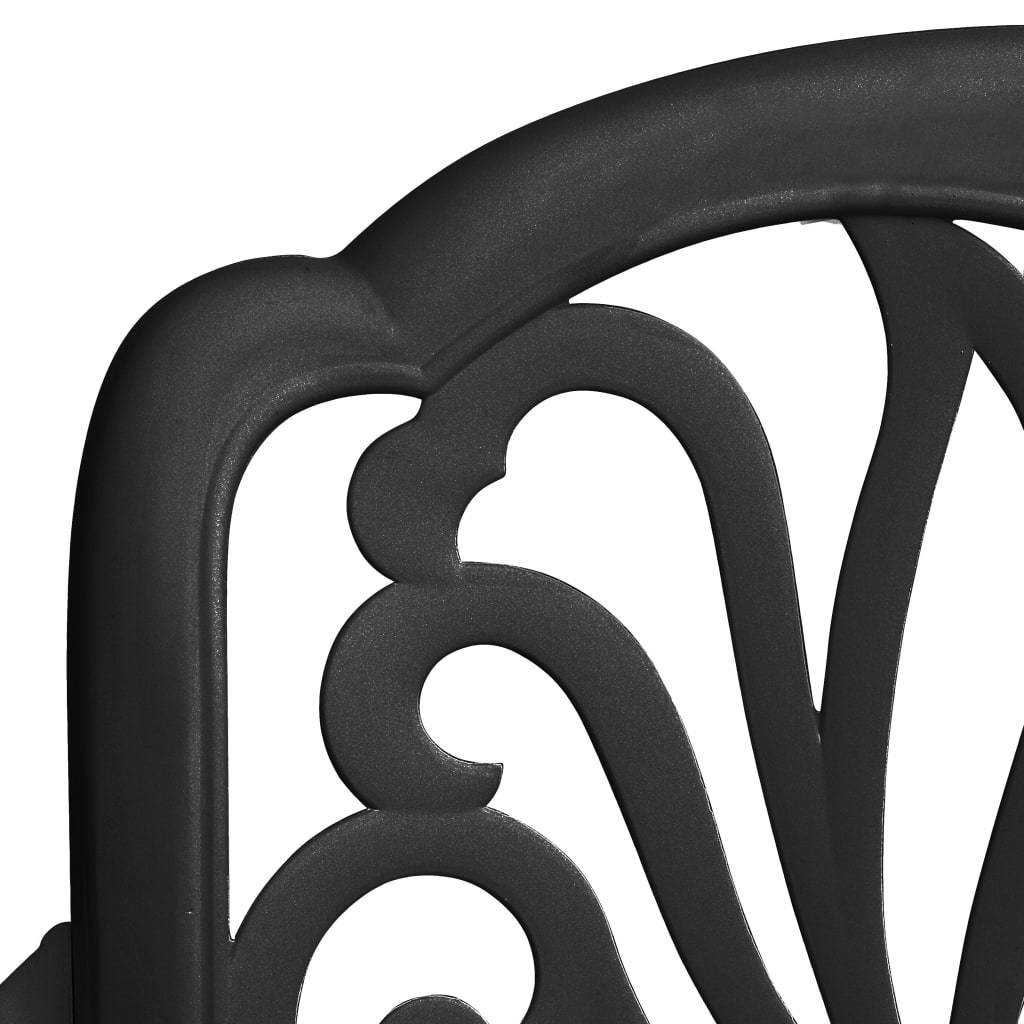 Vidaxl - Ensemble de bistro 3 pcs Aluminium coulé Noir vidaXL 3070575 - Image 4