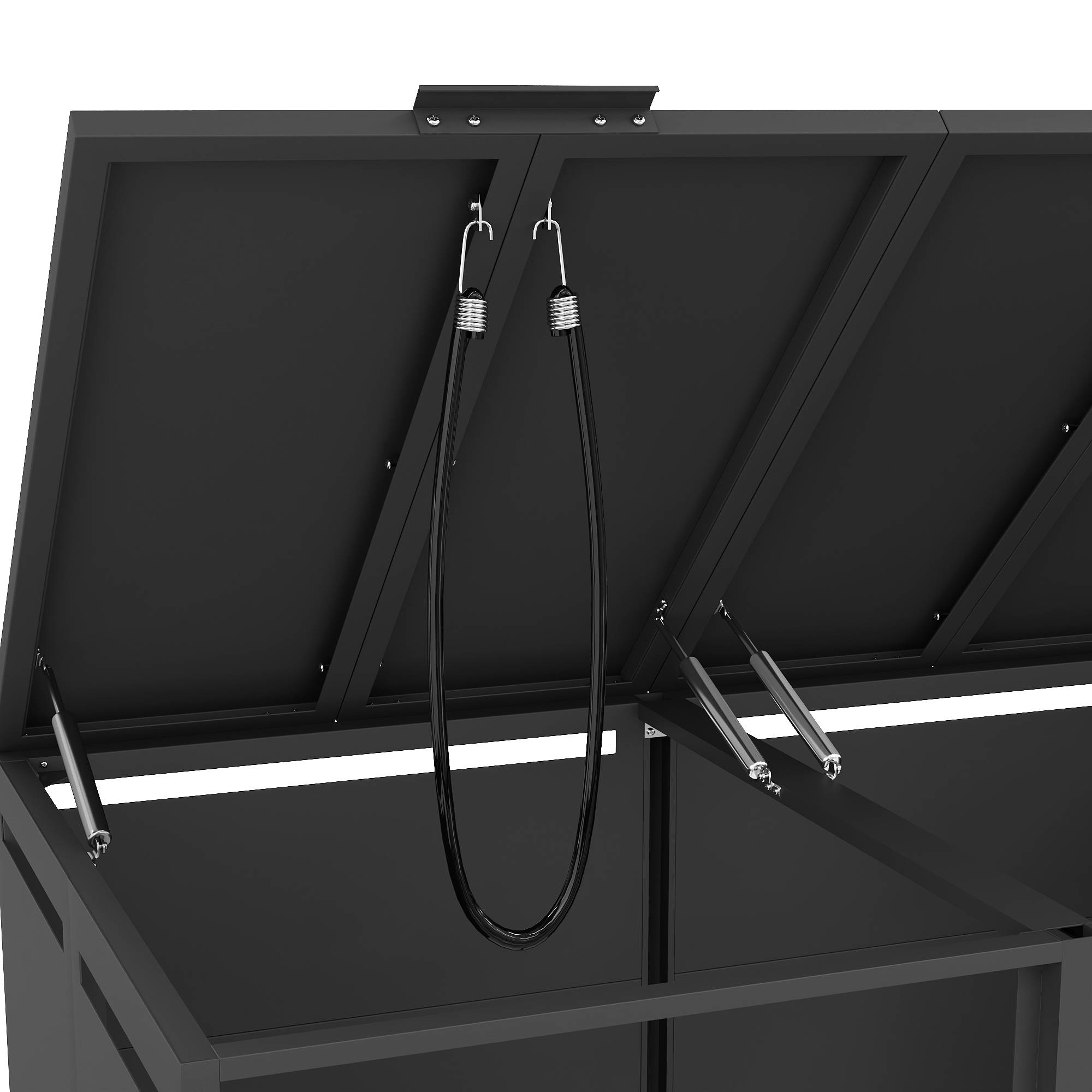 ComfortXL - Cache-poubelle acier galvanisé jardin couvercle hydraulique gris bois 132x80x120cm - ComfortXL Outdoor Living - Image 7