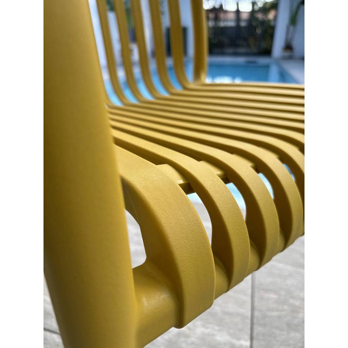 Fauteuil de jardin empilable en Polypropylène - Jaune moutarde - TIAGO - Image 6