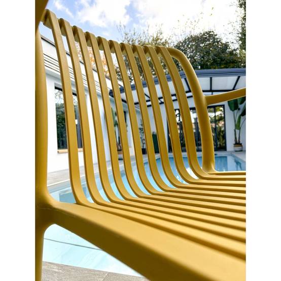 Fauteuil de jardin empilable en Polypropylène - Jaune moutarde - TIAGO - Image 7