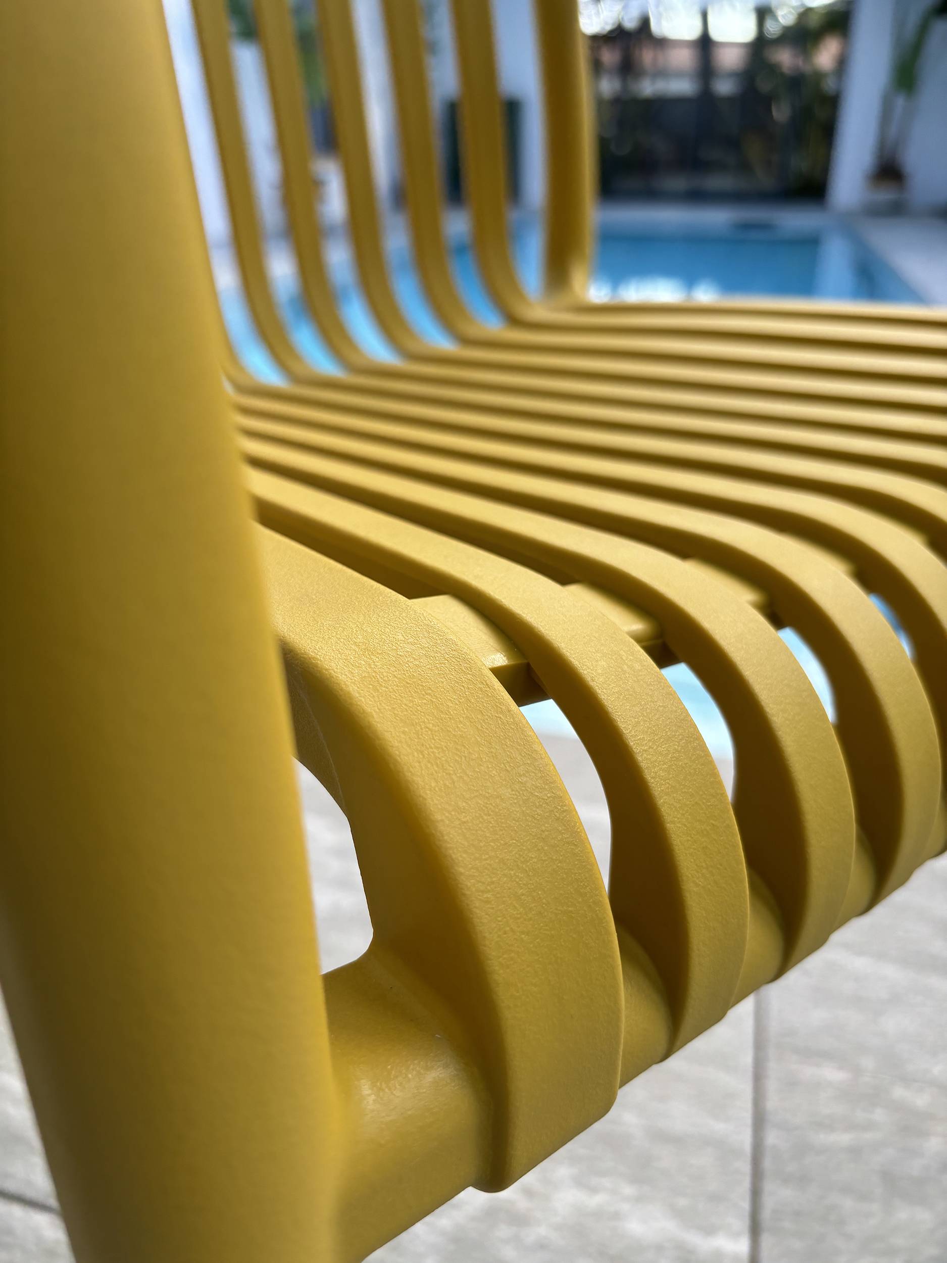 Fauteuil de jardin empilable en Polypropylène - Jaune moutarde - TIAGO - Image 2