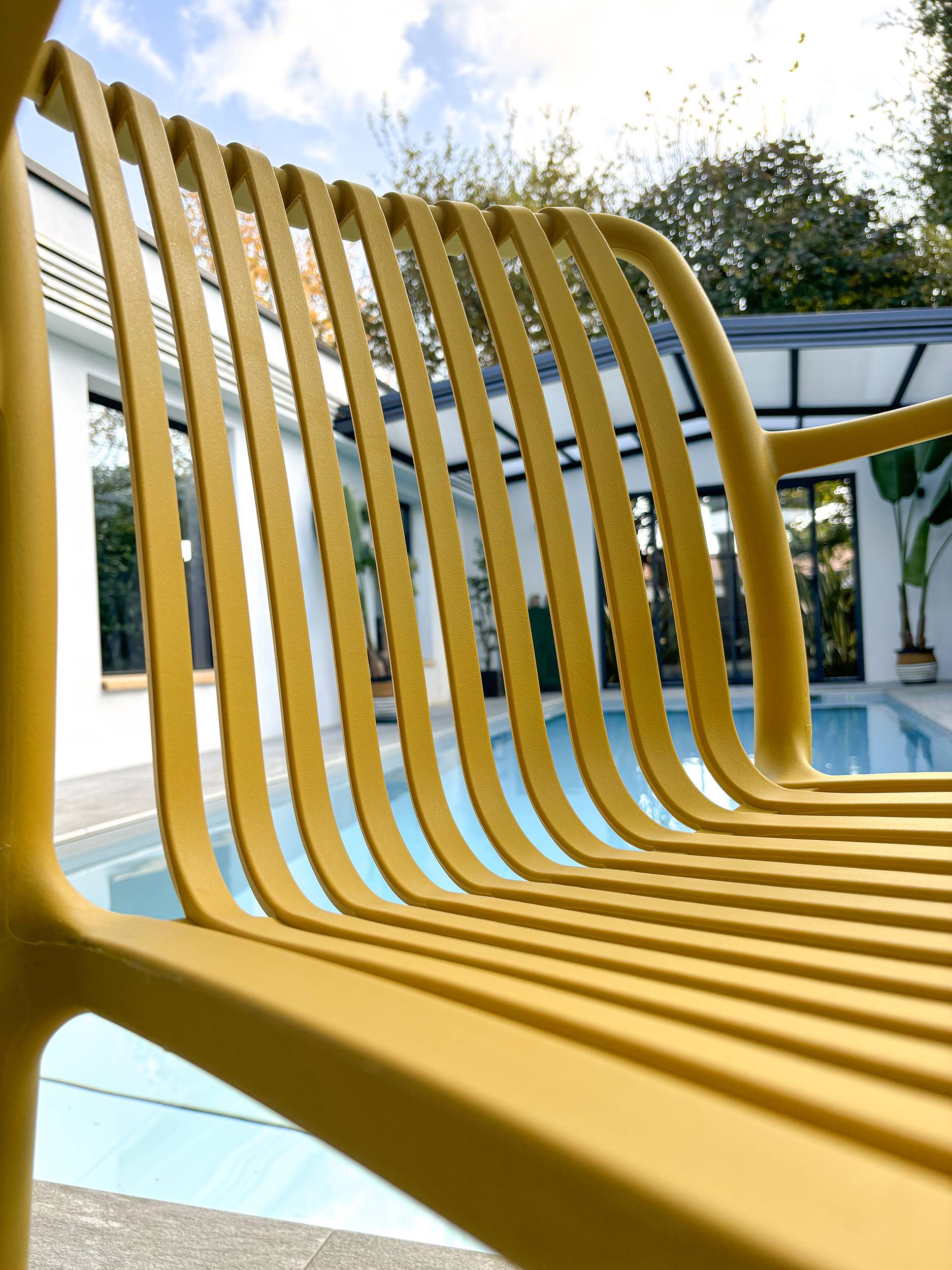 Fauteuil de jardin empilable en Polypropylène - Jaune moutarde - TIAGO - Image 5