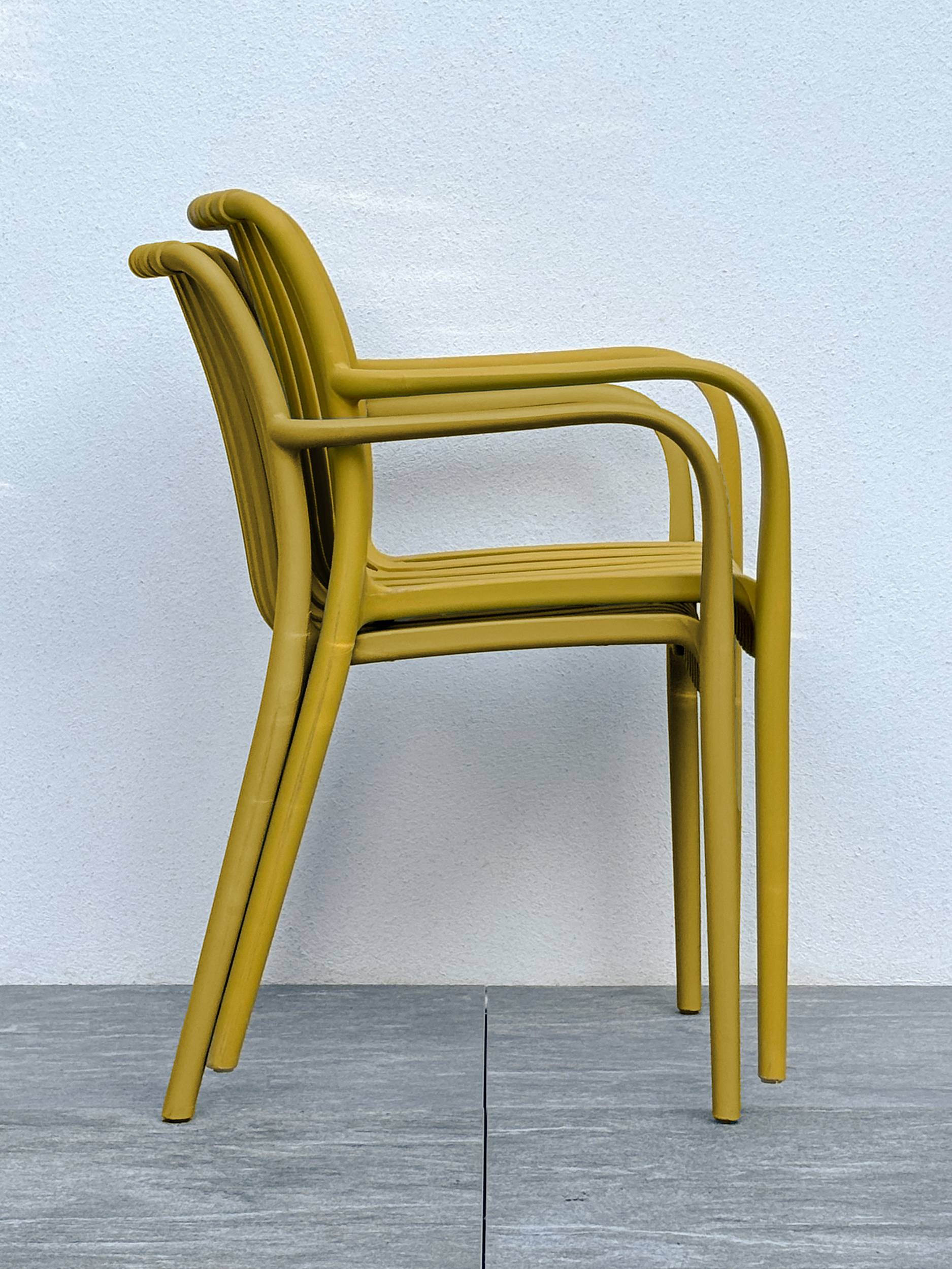 Fauteuil de jardin empilable en Polypropylène - Jaune moutarde - TIAGO - Image 4