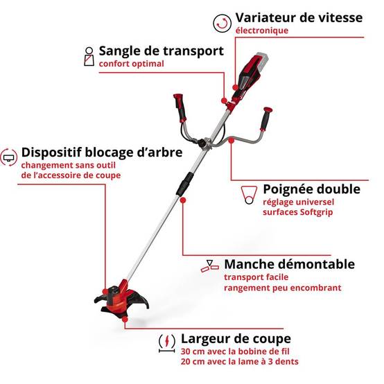 Einhell - Débroussailleuse sans fil AGILLO 18/200 - Largeur de coupe 20/30 cm - Sangle de transport - sans batterie Einhell - Image 2
