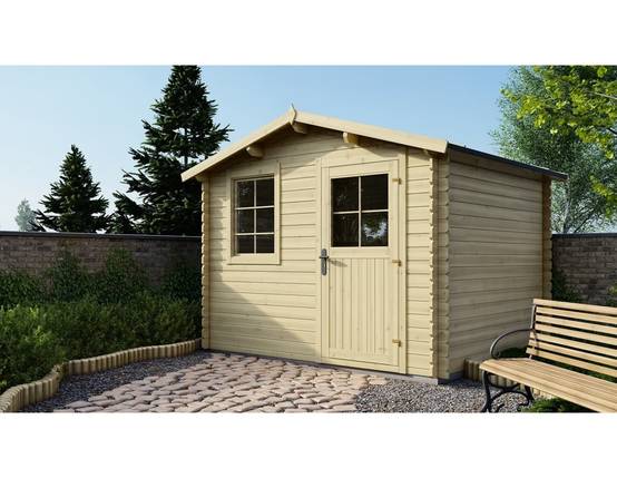 Altanka - Abri de jardin en bois - 7.5m2 - 3x2.5m - Ep. 28mm - Couleur: naturel - DOM469 - ALTANKA - Image 1