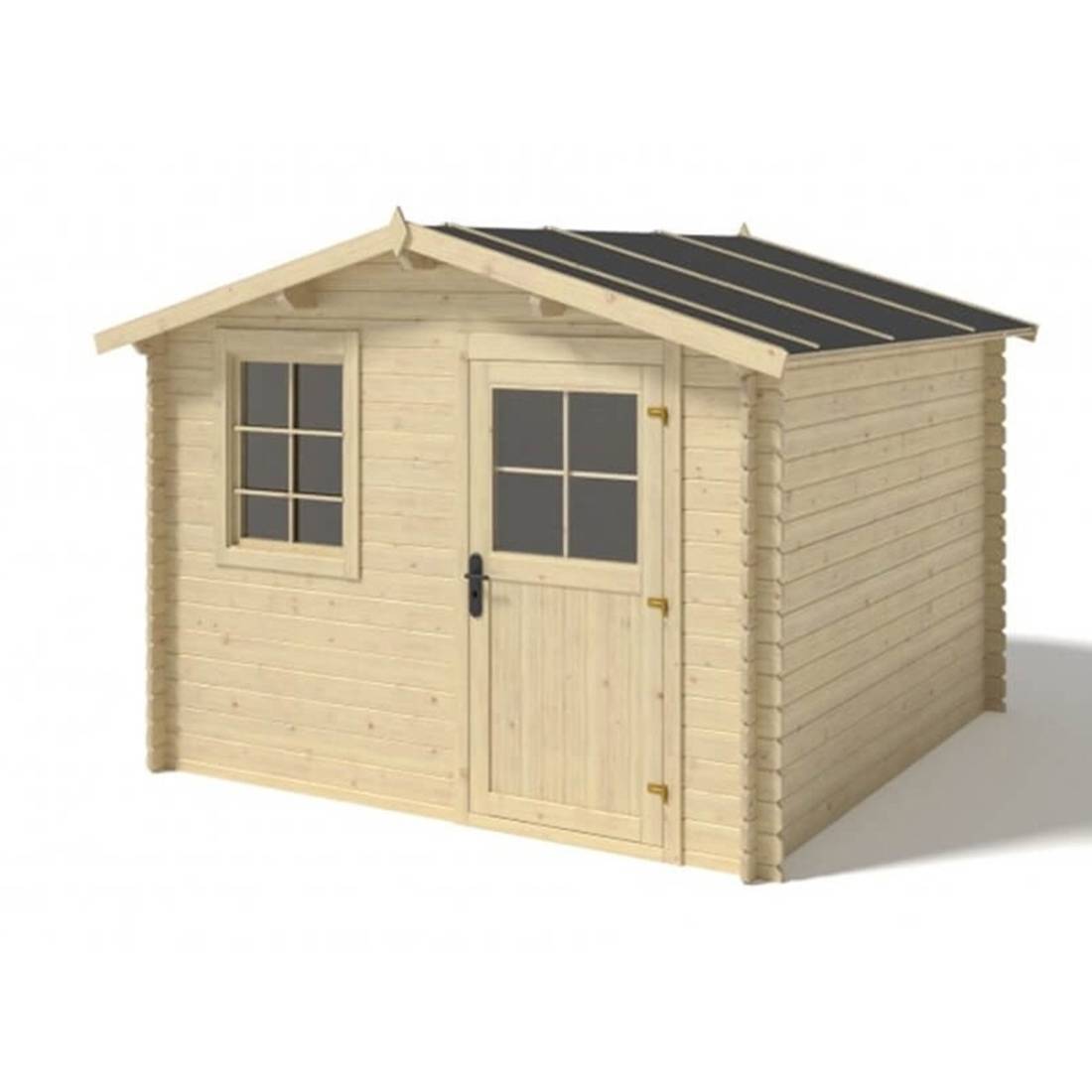 Altanka - Abri de jardin en bois - 7.5m2 - 3x2.5m - Ep. 28mm - Couleur: naturel - DOM469 - ALTANKA - Image 1