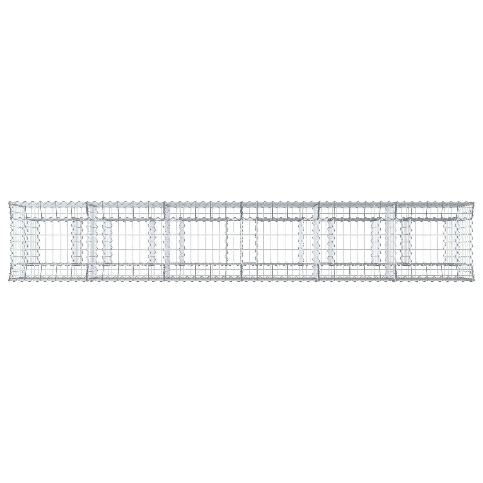 PANGIVO - Lit surélevé gabion acier argenté 300 x 50 x 80 cm - PANGIVO - Image 7