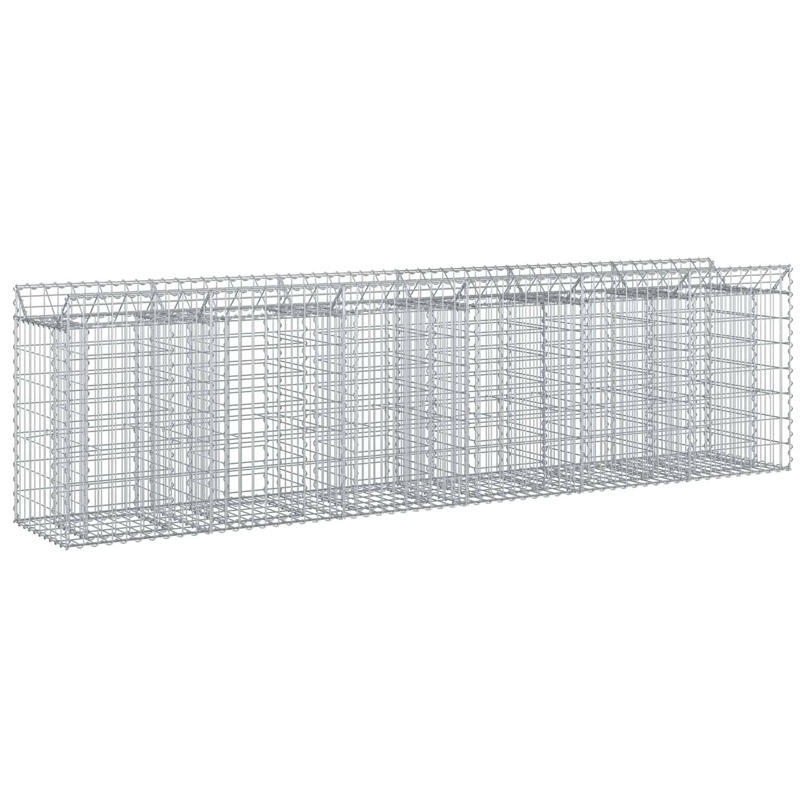PANGIVO - Lit surélevé gabion acier argenté 300 x 50 x 80 cm - PANGIVO - Image 2