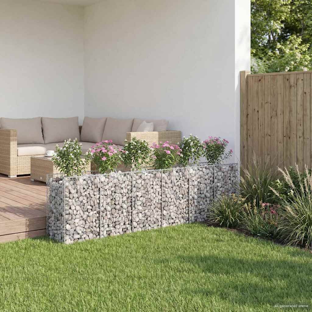 PANGIVO - Lit surélevé gabion acier argenté 300 x 50 x 80 cm - PANGIVO - Image 4