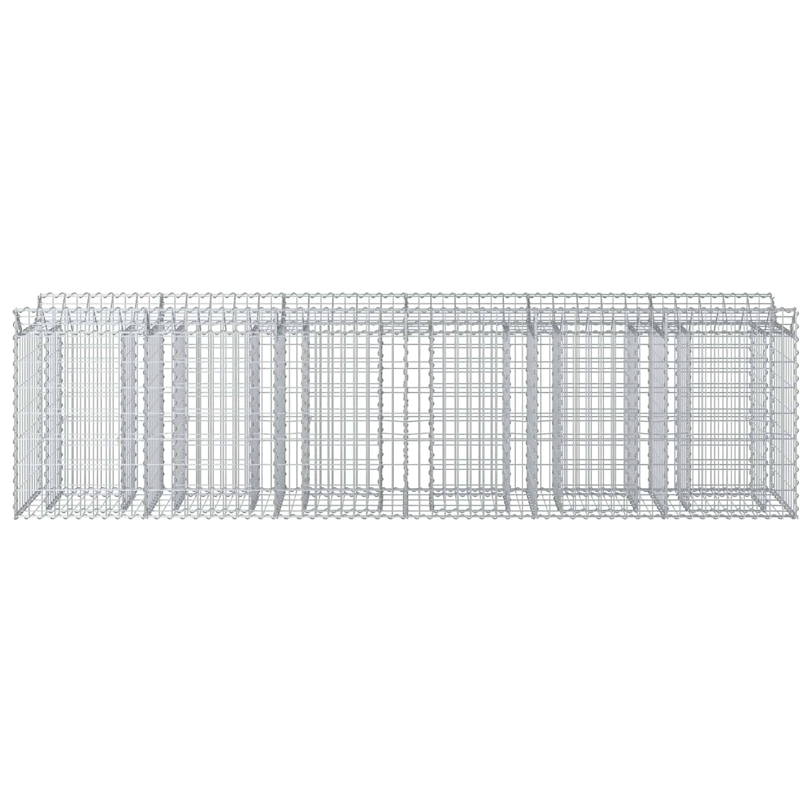 PANGIVO - Lit surélevé gabion acier argenté 300 x 50 x 80 cm - PANGIVO - Image 5