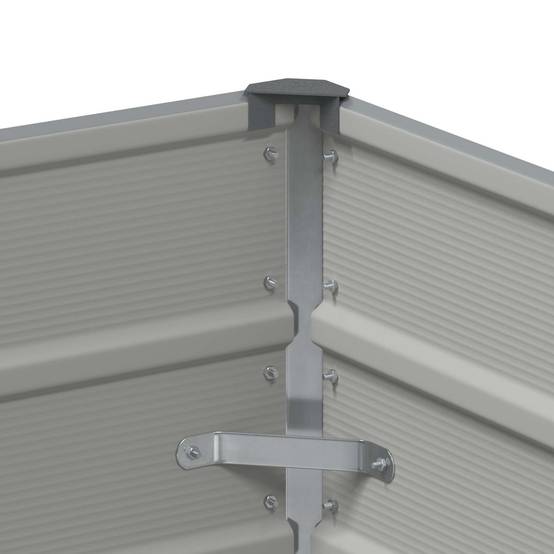 Jardinière moderne 100 x 100 x 75 cm durable et pratique pour terrasse et jardin en acier gris clair - Image 3