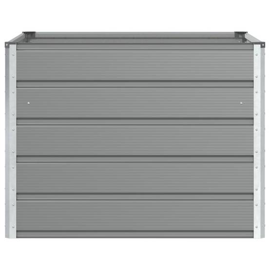 Jardinière moderne 100 x 100 x 75 cm durable et pratique pour terrasse et jardin en acier gris clair - Image 2