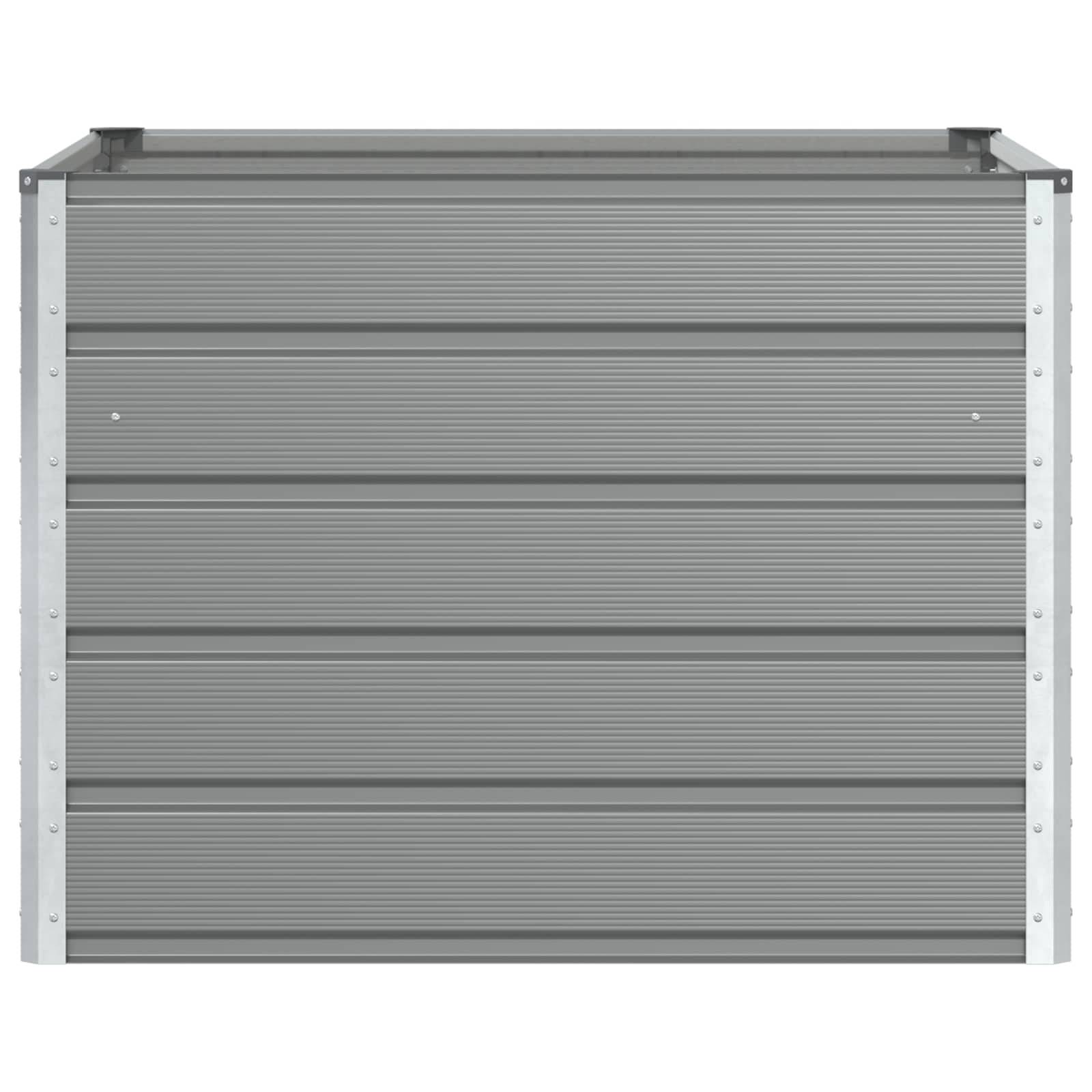 Jardinière moderne 100 x 100 x 75 cm durable et pratique pour terrasse et jardin en acier gris clair - Image 2
