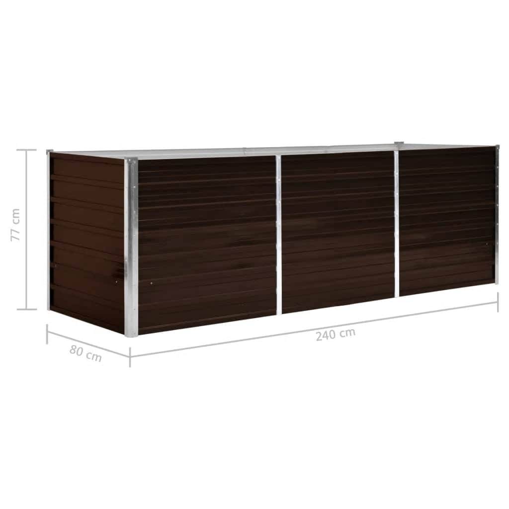 Prolenta Premium - Jardinière acier marron 240 x 80 x 77 cm - Prolenta premium p354.4 - Image 8