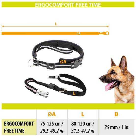 Ferplast - Ferplast ERGOCOMFORT FREETIME Laisse pour chien de course, Complet avec ceinture et sac de rangement, Extrémité élastique, Ø 70÷130 cm - B: 25 mm x L - Image 2