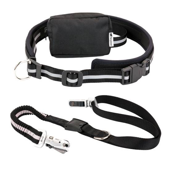 Ferplast - Ferplast ERGOCOMFORT FREETIME Laisse pour chien de course, Complet avec ceinture et sac de rangement, Extrémité élastique, Ø 70÷130 cm - B: 25 mm x L - Image 1