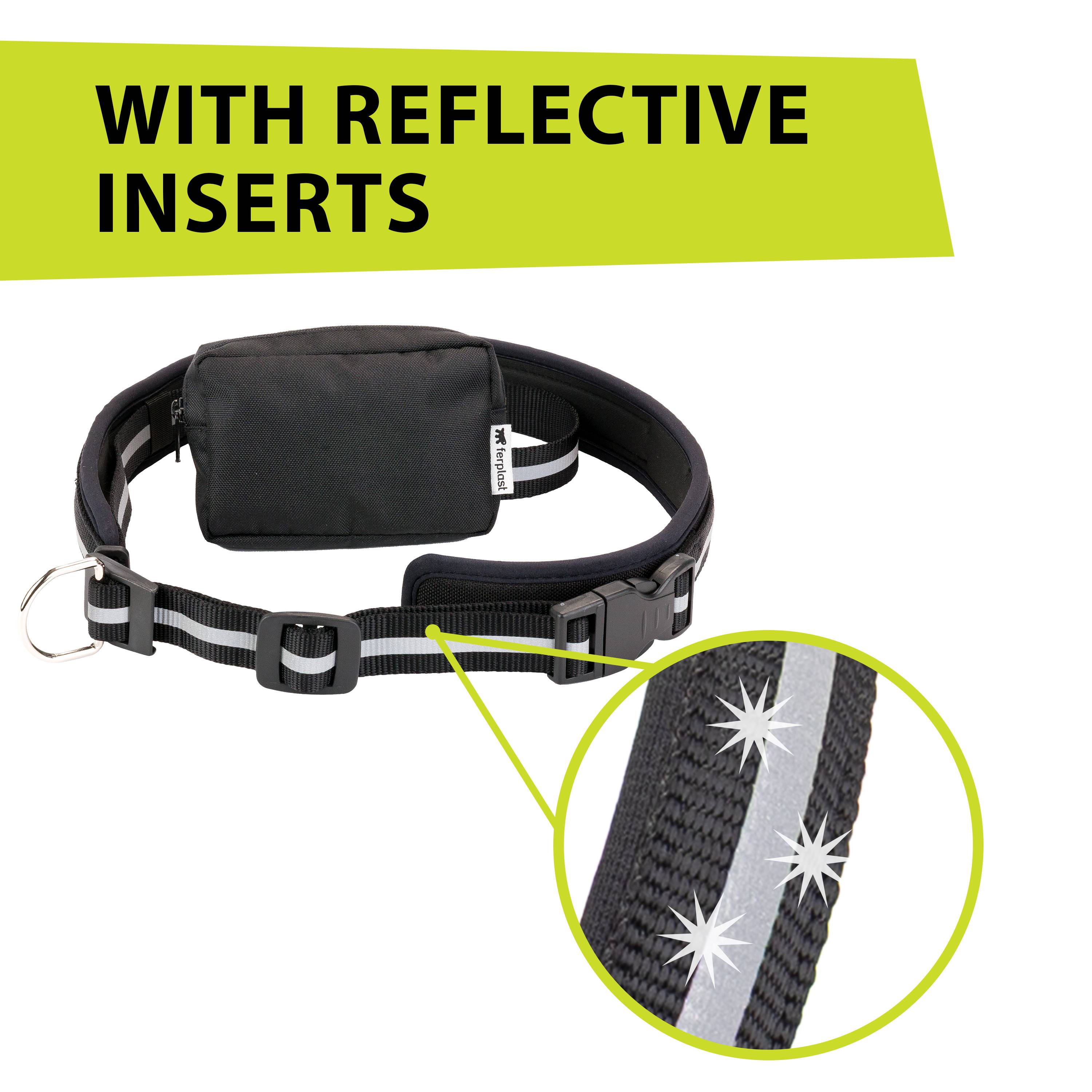 Ferplast - Ferplast ERGOCOMFORT FREETIME Laisse pour chien de course, Complet avec ceinture et sac de rangement, Extrémité élastique, Ø 70÷130 cm - B: 25 mm x L - Image 6