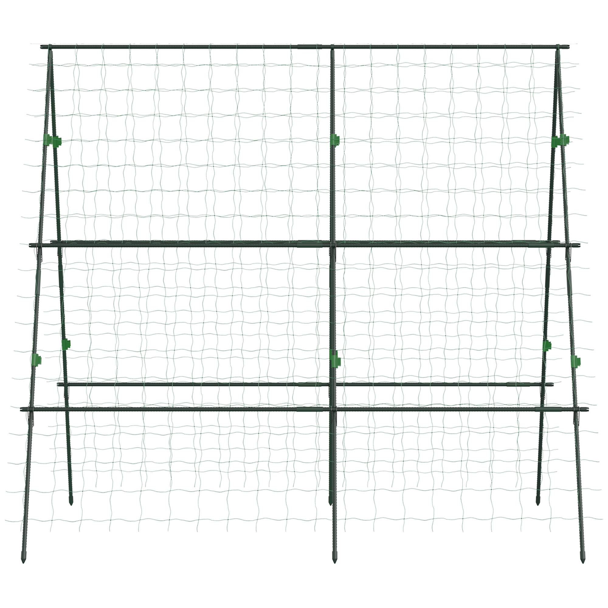 ComfortXL - Support pour plantes grimpantes acier vert 180 x 100 x 180 cm potager extérieur avec filet - ComfortXL Outdoor Living - Image 10