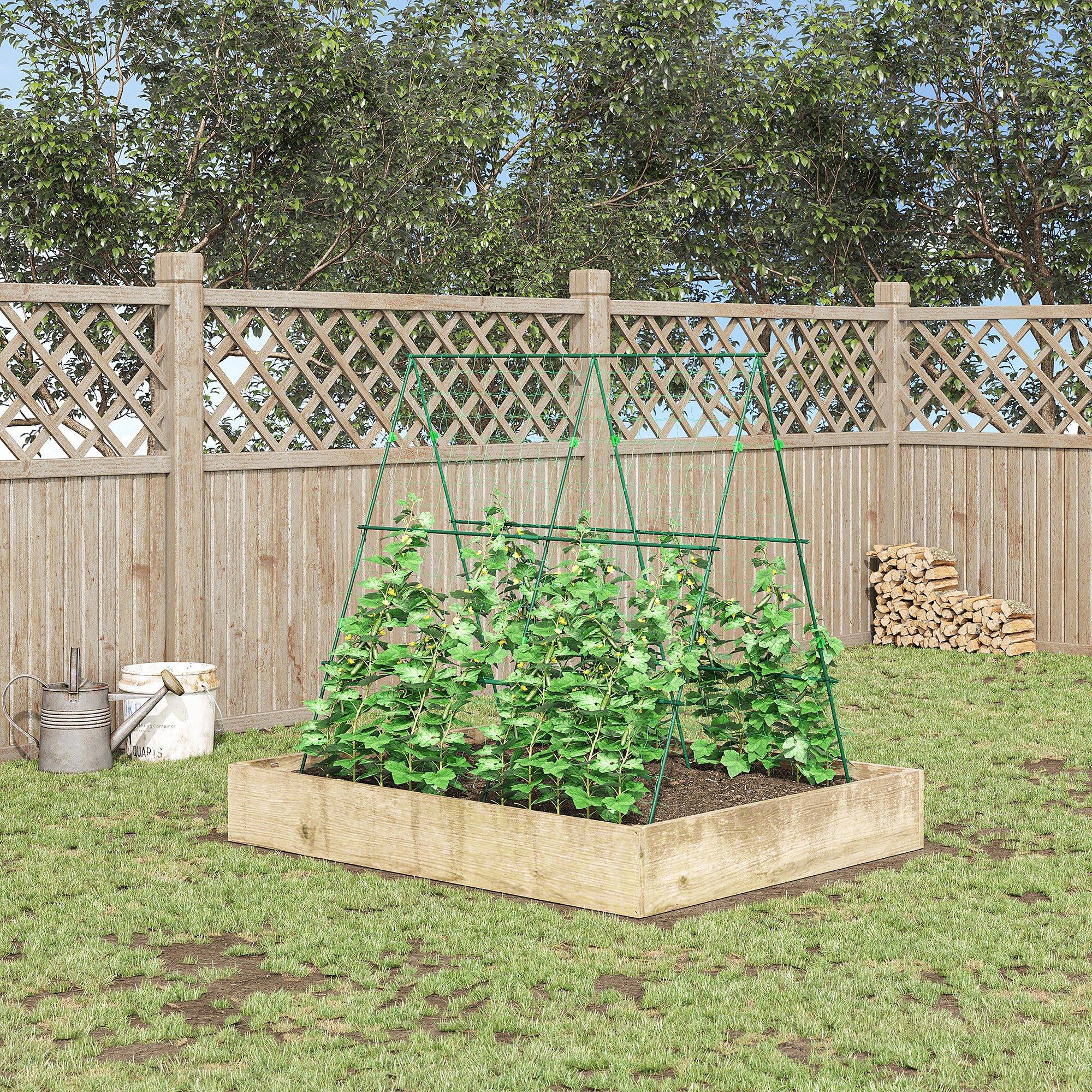 ComfortXL - Support pour plantes grimpantes acier vert 180 x 100 x 180 cm potager extérieur avec filet - ComfortXL Outdoor Living - Image 4