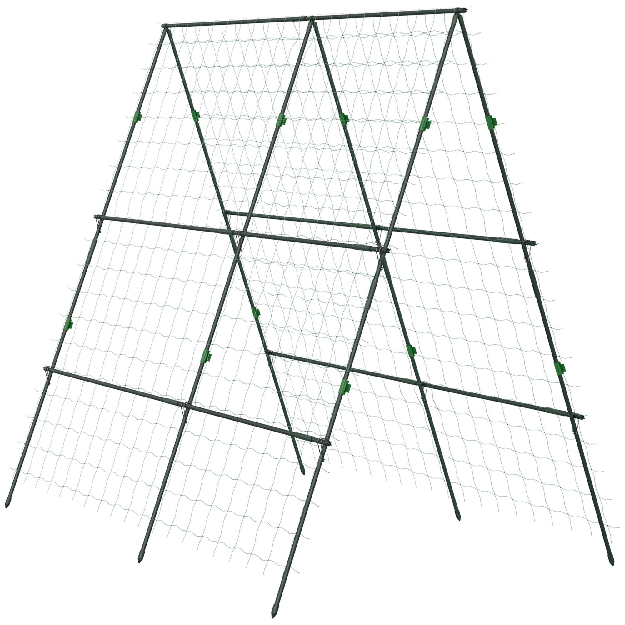 ComfortXL - Support pour plantes grimpantes acier vert 180 x 100 x 180 cm potager extérieur avec filet - ComfortXL Outdoor Living - Image 1