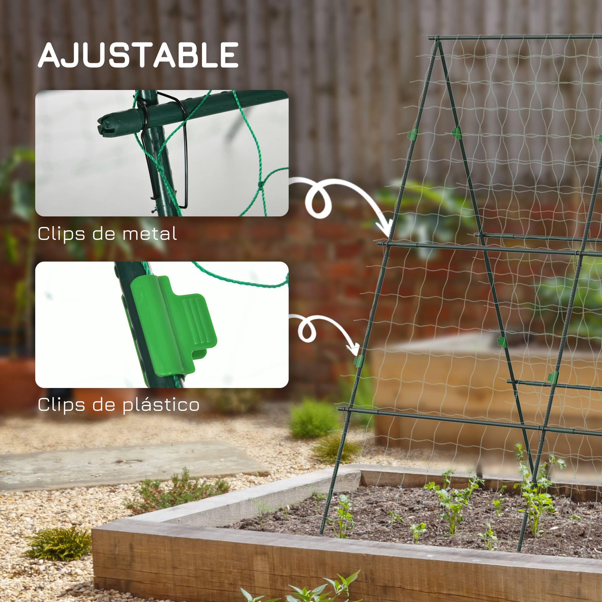 ComfortXL - Support pour plantes grimpantes acier vert 180 x 100 x 180 cm potager extérieur avec filet - ComfortXL Outdoor Living - Image 7