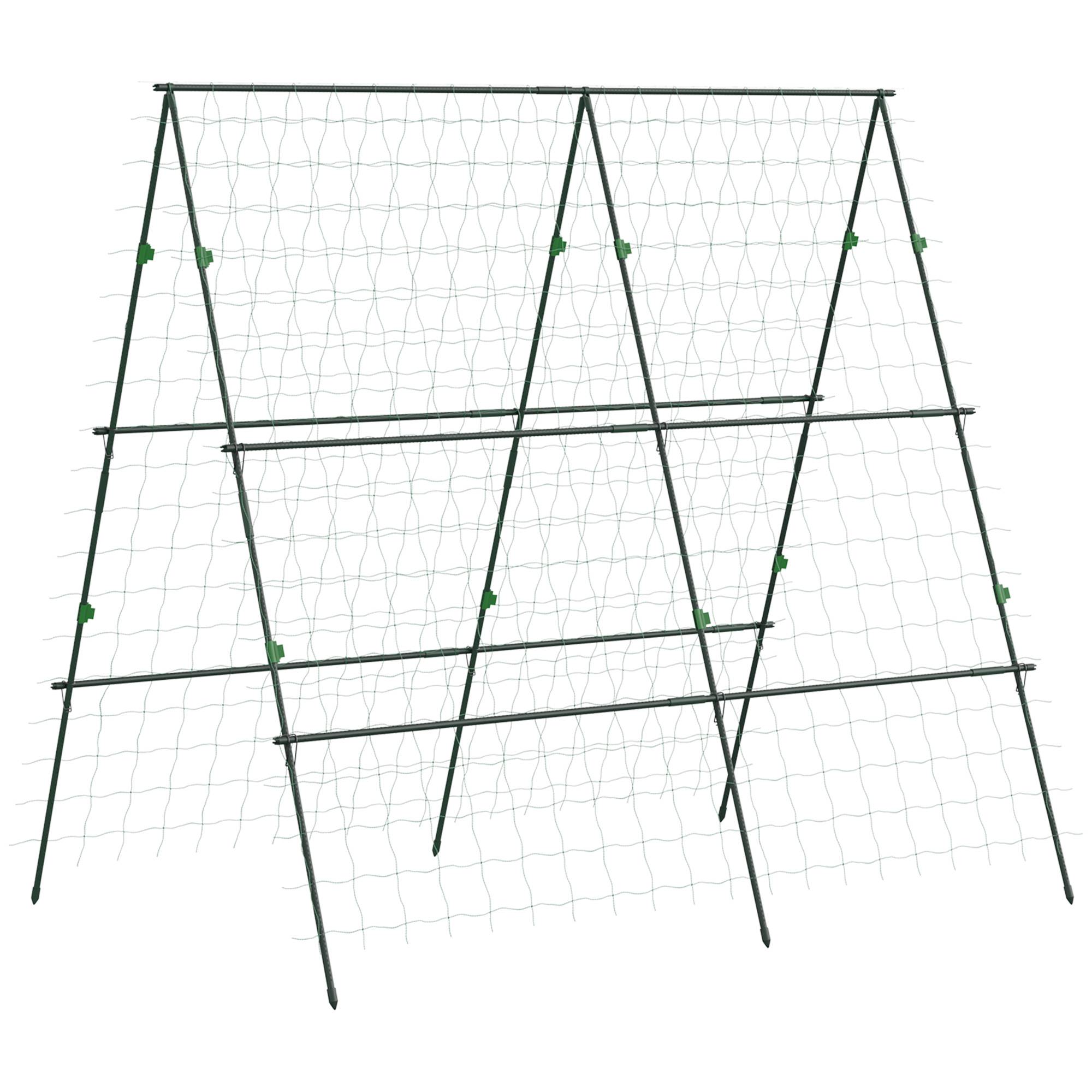 ComfortXL - Support pour plantes grimpantes acier vert 180 x 100 x 180 cm potager extérieur avec filet - ComfortXL Outdoor Living - Image 2