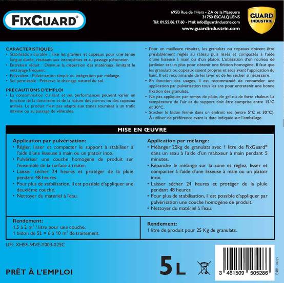 FixGuard - Liant fixateur de Graviers, Galets, Copeaux pour Ne Plus Ratisser- Fixe 3 Ans Les Pierres détachées - Résiste souffleur - Image 6