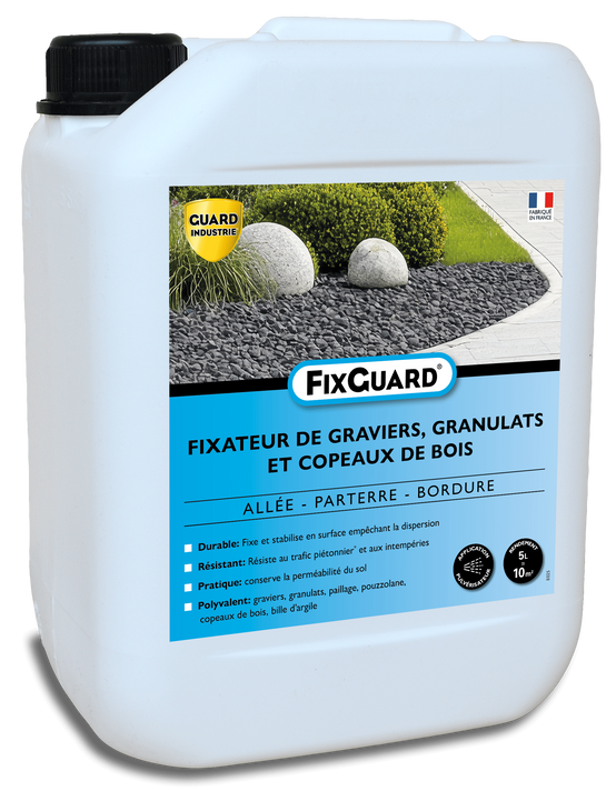 FixGuard - Liant fixateur de Graviers, Galets, Copeaux pour Ne Plus Ratisser- Fixe 3 Ans Les Pierres détachées - Résiste souffleur - Image 1