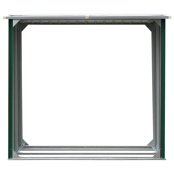 Abri à bûches Acier Galvanisé pour Jardin Stockage Bois 172x91x154 cm Vert - ComfortXL Outdoor Living - Image 3